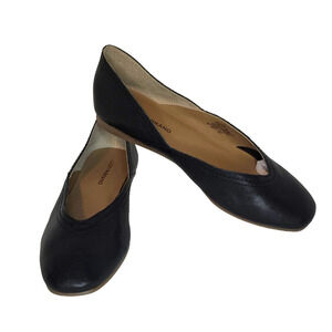 Lucky Brand Black Leather Alba Ballet Flats Square Toe Shoes Women’s Size 7M NEW